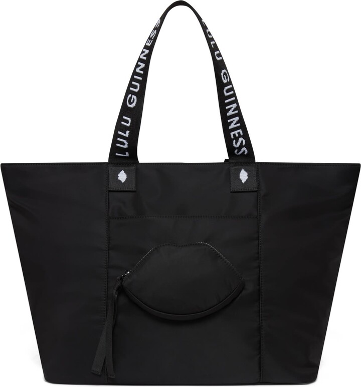 Lulu Guinness Black Nylon Macy Tote Bag