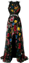 Philipp Plein floral print lace trim dress