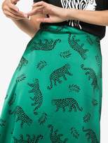 Thumbnail for your product : HVN leopard print silk midi skirt