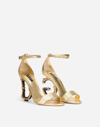 Dolce & Gabbana Nappa Mordore Sandals With Baroque Heel