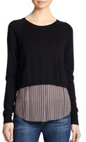 Thumbnail for your product : Autograph Addison Mia Crop-Overlay Sweater