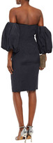 Thumbnail for your product : Stella McCartney Off-the-shoulder Gathered Cotton-blend Moire Dress