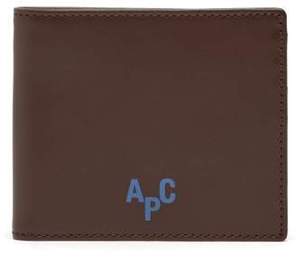 A.P.C. Leather Bi Fold Wallet - Mens - Brown