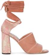 Thumbnail for your product : Rochas Pink Velvet Ankle Tie 100 sandals