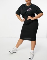 Thumbnail for your product : ASOS Curve DESIGN Curve jersey pencil midi skirt in black