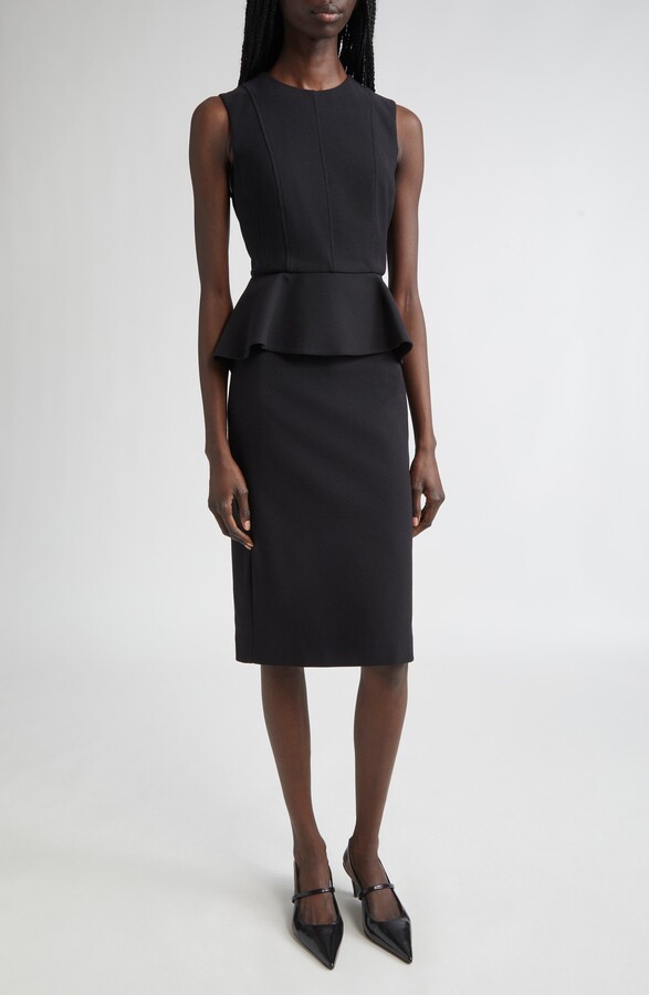 Max Mara Cosmos Sleeveless Knit Peplum Dress