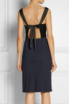Thumbnail for your product : Nina Ricci Two-tone draped satin and cotton-jacquard dress