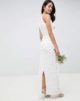 Thumbnail for your product : Little Mistress high neck lace wedding dress-Cream