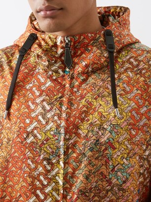 Burberry Tb-monogram Map-print Silk Hooded Jacket - Multi - ShopStyle