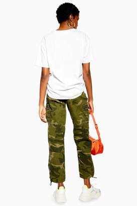 Topshop Womens Petite Combat Camouflage Trousers - Khaki