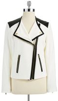 Thumbnail for your product : Calvin Klein Faux Leather Trim Jacket