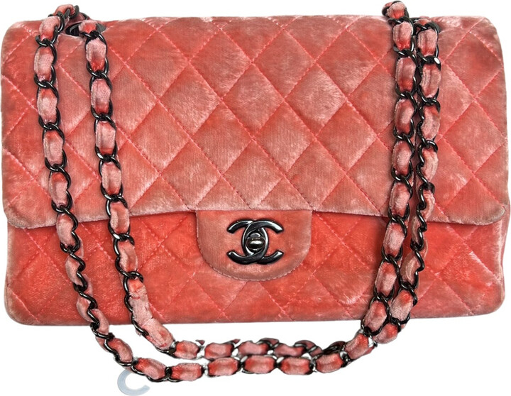 Chanel Pink Velvet Bag - 3 For Sale on 1stDibs