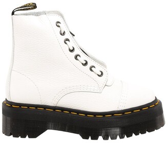 white flatform boots