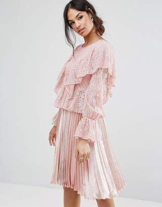 Missguided Lace Frill Blouse