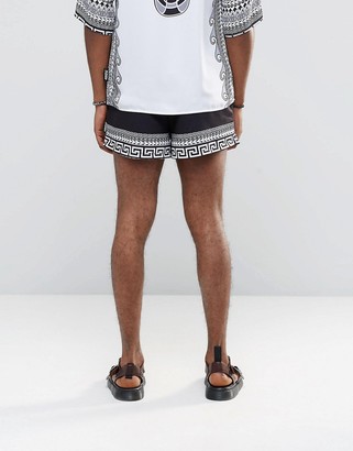 Jaded London Retro Shorts With Global Print