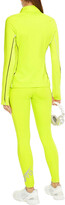 Thumbnail for your product : Reebok x Victoria Beckham Mesh-paneled Printed Neon Stretch Top