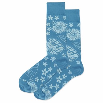 Hot Sox Mens Tropical Floral Crew Socks - green - Large - ShopStyle