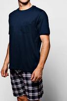 Thumbnail for your product : boohoo Mens Pyjama Set with Checked Shorts