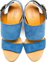 Thumbnail for your product : Chloé Blue Suede Heeled Sandals