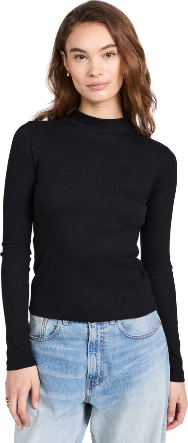 Askk Ny Mock Neck Long Sleeve Pullover