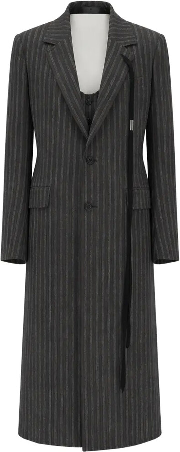 Ann Demeulemeester Pinstriped Twill Coat