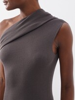 Thumbnail for your product : Rick Owens One-shoulder Ribbed Wool-jersey Dress