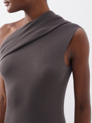 Rick Owens One-shoulder Ribbed Wool-jersey Dress