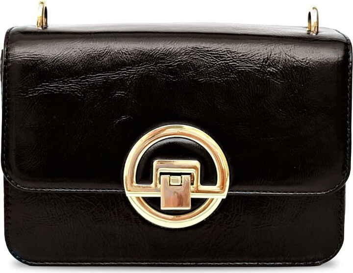 Apatchy London Brown The Tilly Chocolate Crinkle Patent Leather Bag