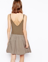 Thumbnail for your product : ASOS Mini Cami Dress with Woven Drop Waist