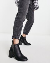 Thumbnail for your product : Office agent casual side zip block heel boots in black