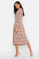 Thumbnail for your product : boohoo Tall Ditsy Floral Print Wrap Midi Dress