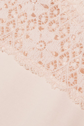 Eberjey Zelia Lace-trimmed Stretch-cotton Chemise - Pastel pink