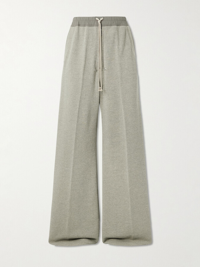Rick Owens Geth Belas Wide-Leg Embellished Cotton-Blend Jersey Sweatpants