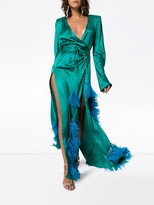 Thumbnail for your product : ATTICO Feather-Embellished Star Jacquard Gown
