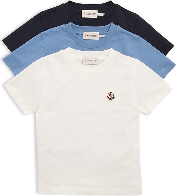 Moncler Unisex Logo Patch Cotton Tees, Pack of 3 - Little Kid