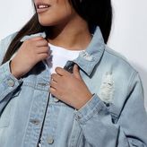 Thumbnail for your product : River Island Womens Plus blue distressed denim jacket