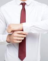 Thumbnail for your product : ASOS Skinny Shirt In White With Burgundy Tie SAVE