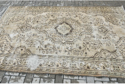 Bungalow Rose Large Antique Turkish Rug in Multicolor Pattern for Living Room and Bedroom