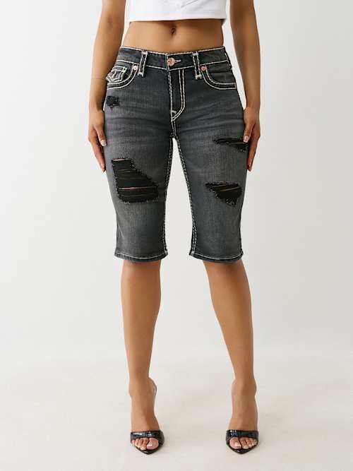 True Religion Riley Distressed Super T Bermuda Short