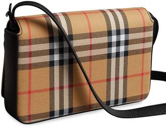 Burberry Tartan and Leather Wallet with Detachable Strap