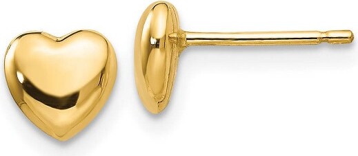 Black Bow Jewelry Co. BlackBowJewelry6mmPuffedHeartPostEarringsin14kYellowGold