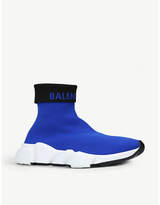 Thumbnail for your product : Balenciaga Women's Blue Logo Speed Stretch-Knitted Sneakers