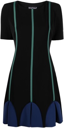 Boutique Moschino Short-Sleeve Pleated Minidress