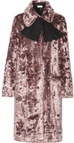 Thumbnail for your product : Isa Arfen Crushed-velvet Coat - Lilac