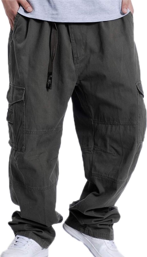 keepmore Hip Hop Pants Men Hipster Cargo Style Baggy Pants Simple Style