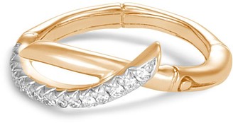 John Hardy 'Bamboo' diamond 18k yellow gold ring