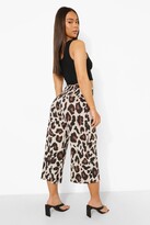 Thumbnail for your product : boohoo Leopard Print Jersey Culotte