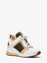 michael michael kors georgie canvas and leather sneaker