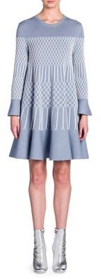 Fendi Grid-Detail Swing Dress