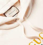 Thumbnail for your product : Gucci Printed Loopback Cotton-Jersey Hoodie - Men - Cream